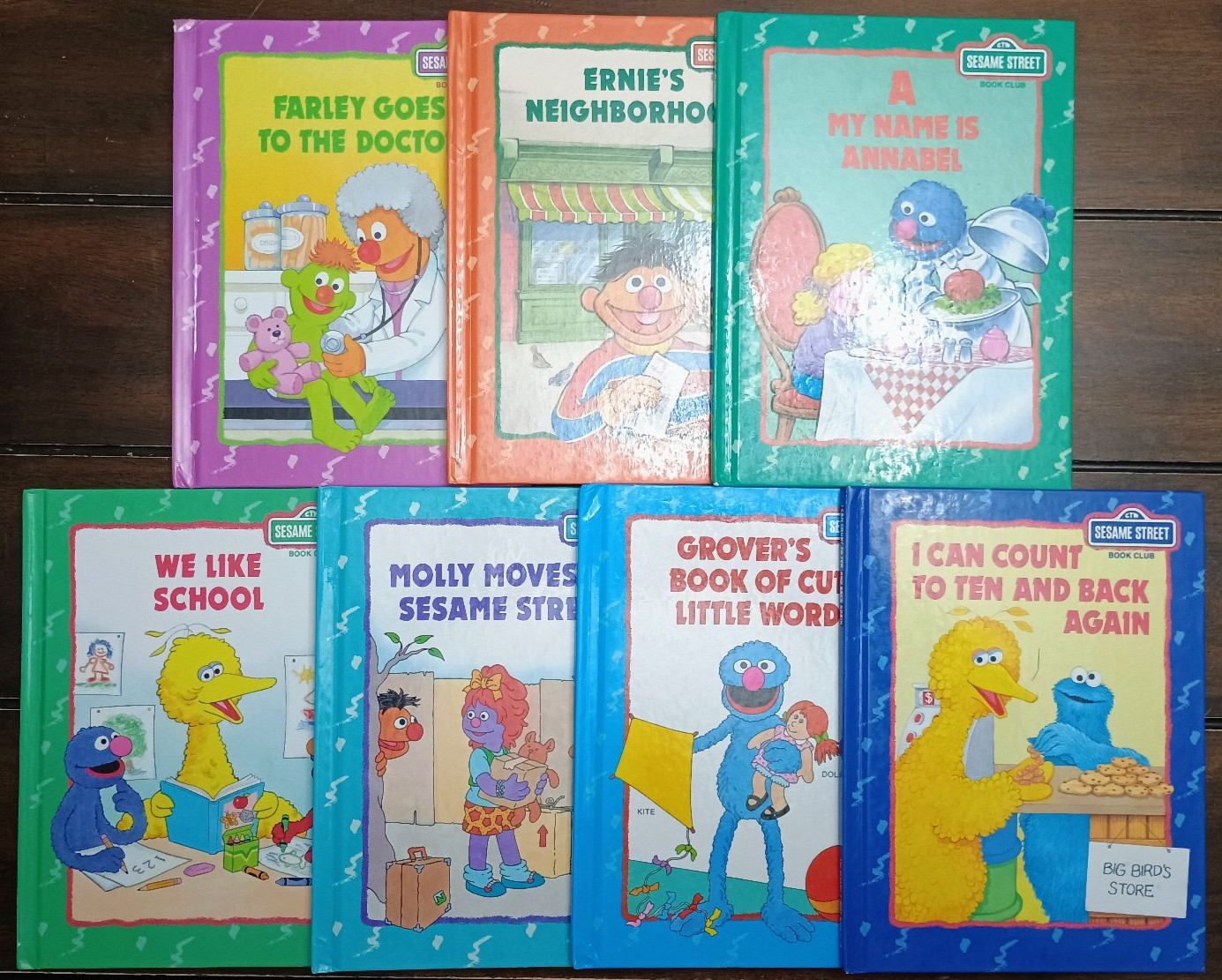 *1992-93* Lot of 7 Sesame Street Book Club Books – Shiny Hardcover – Very Good
