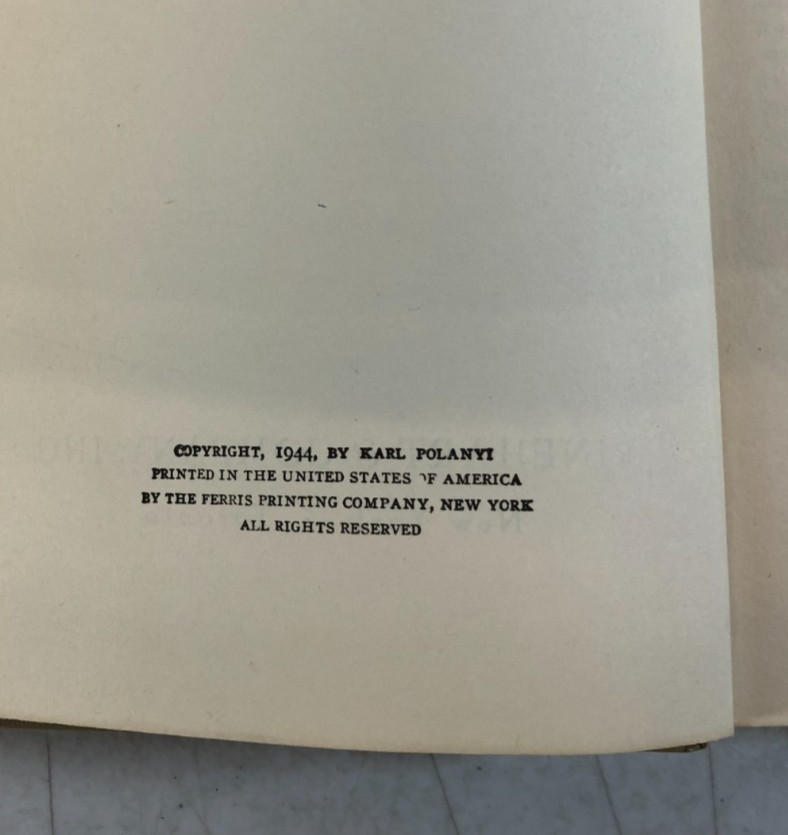 The Great Transformation, Polanyi, 1944, E-119