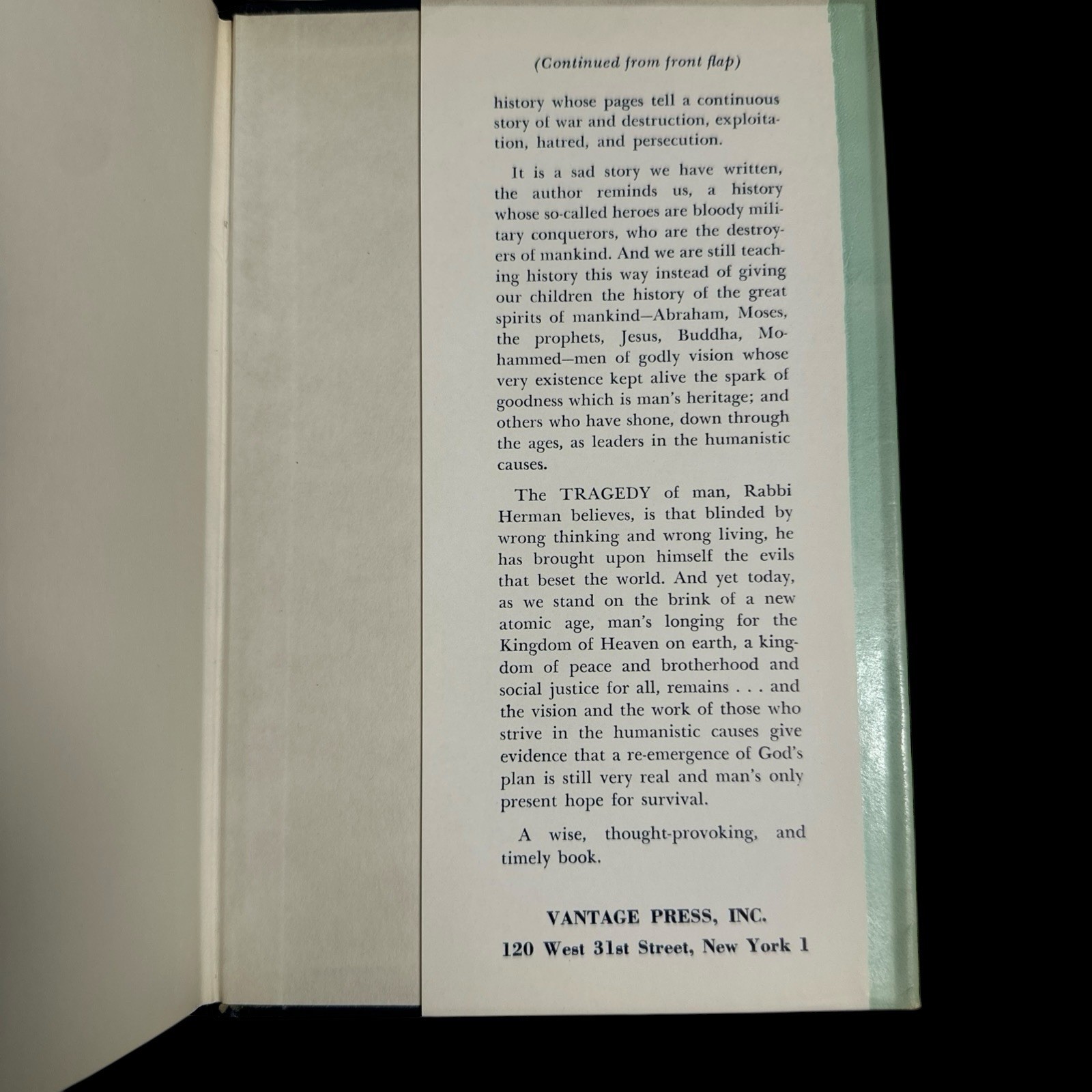 The Tragedy – Saul Dan Herman – Hardcover Dust Jacket – Signed 1st Edition