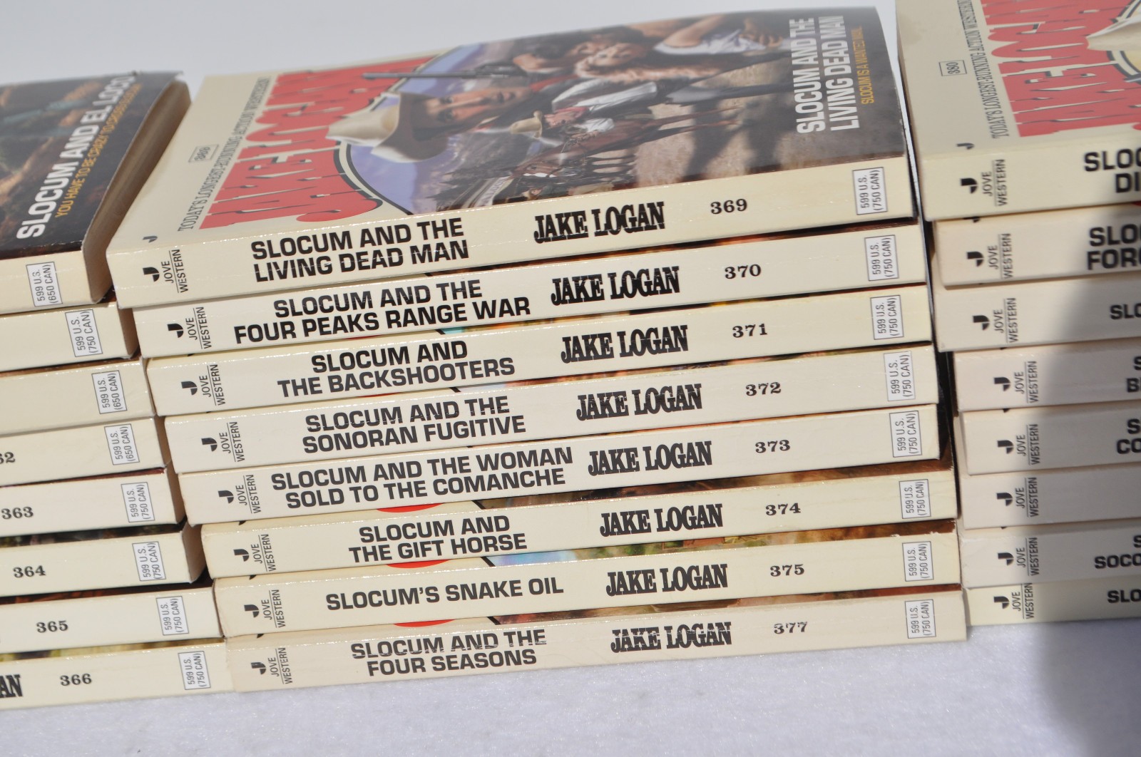Lot of 24 John Slocum Westerns by Jake Logan-#361 to #393; March 2009-Nov. 2011