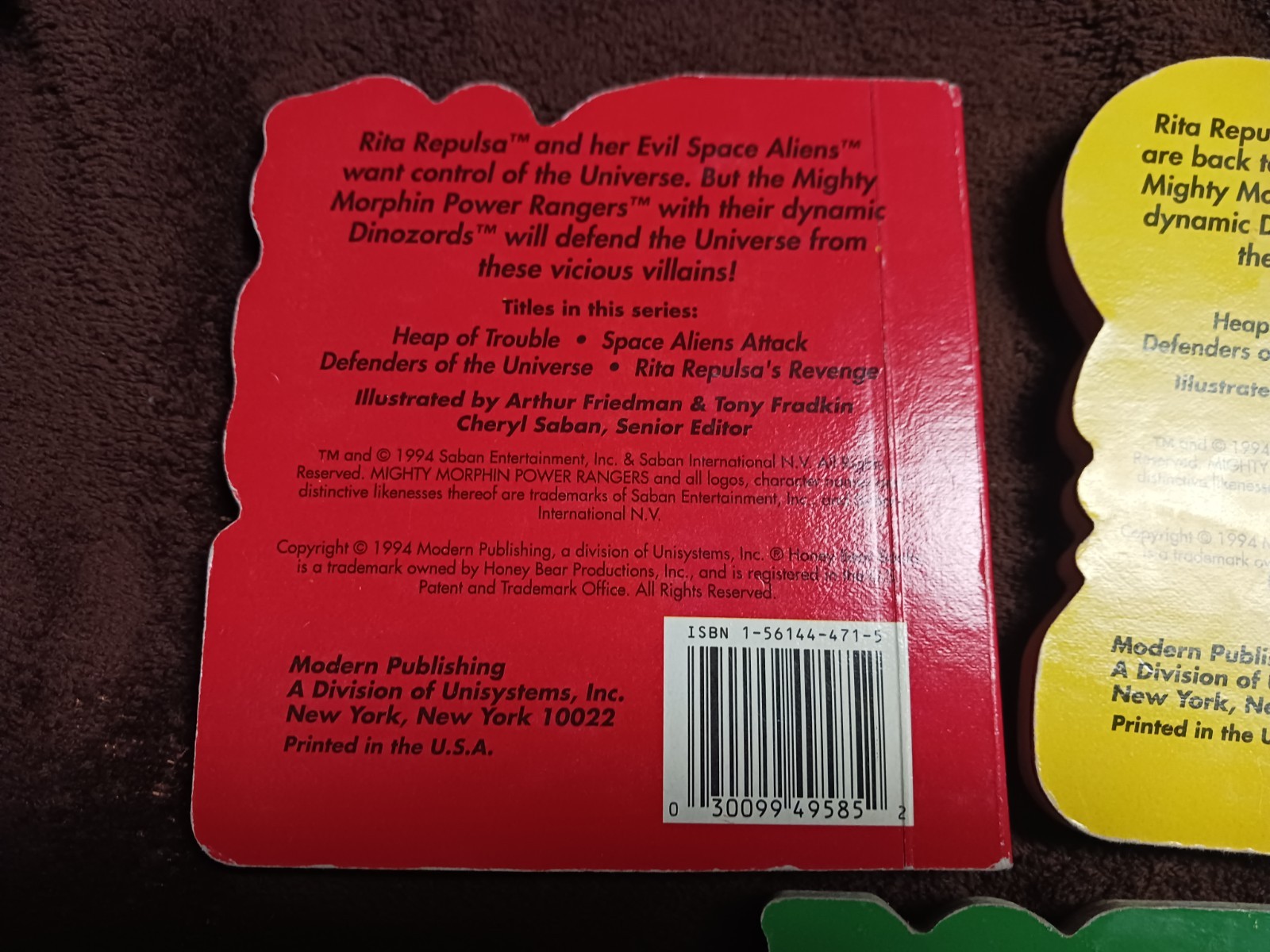 Vintage Mighty Morphin Power Rangers Honey Bear Board Books Lot Of 3 1994