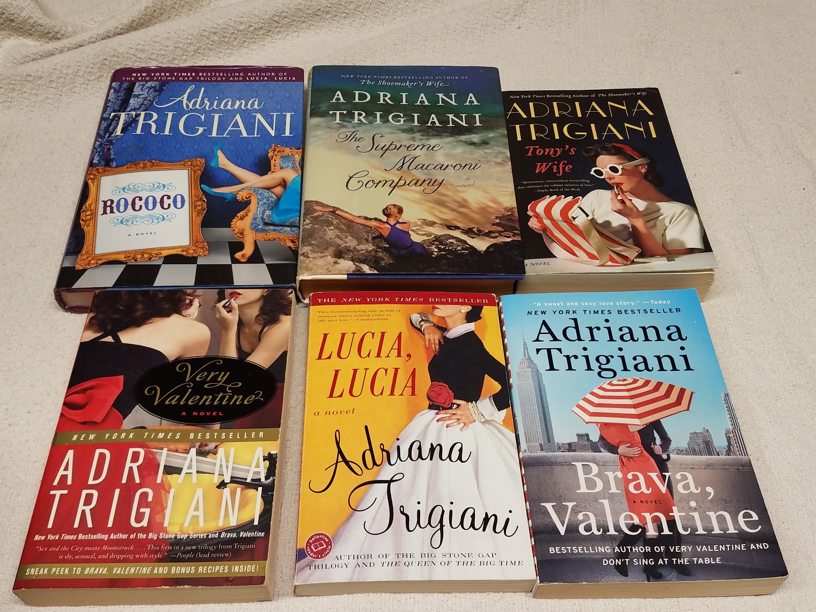 Lot of 6 Adriana Trigiani Books featuring Valentine plus others
