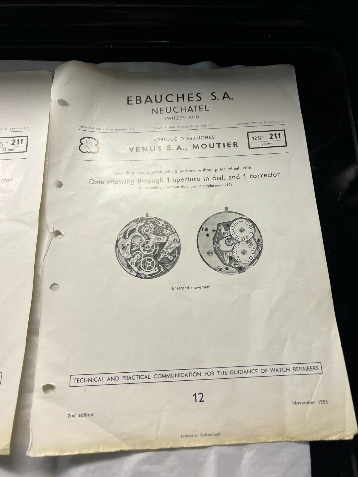 Watch Repair Technical Communication Guides Ebauches S.A ESA Lot of 3 Pamphlets