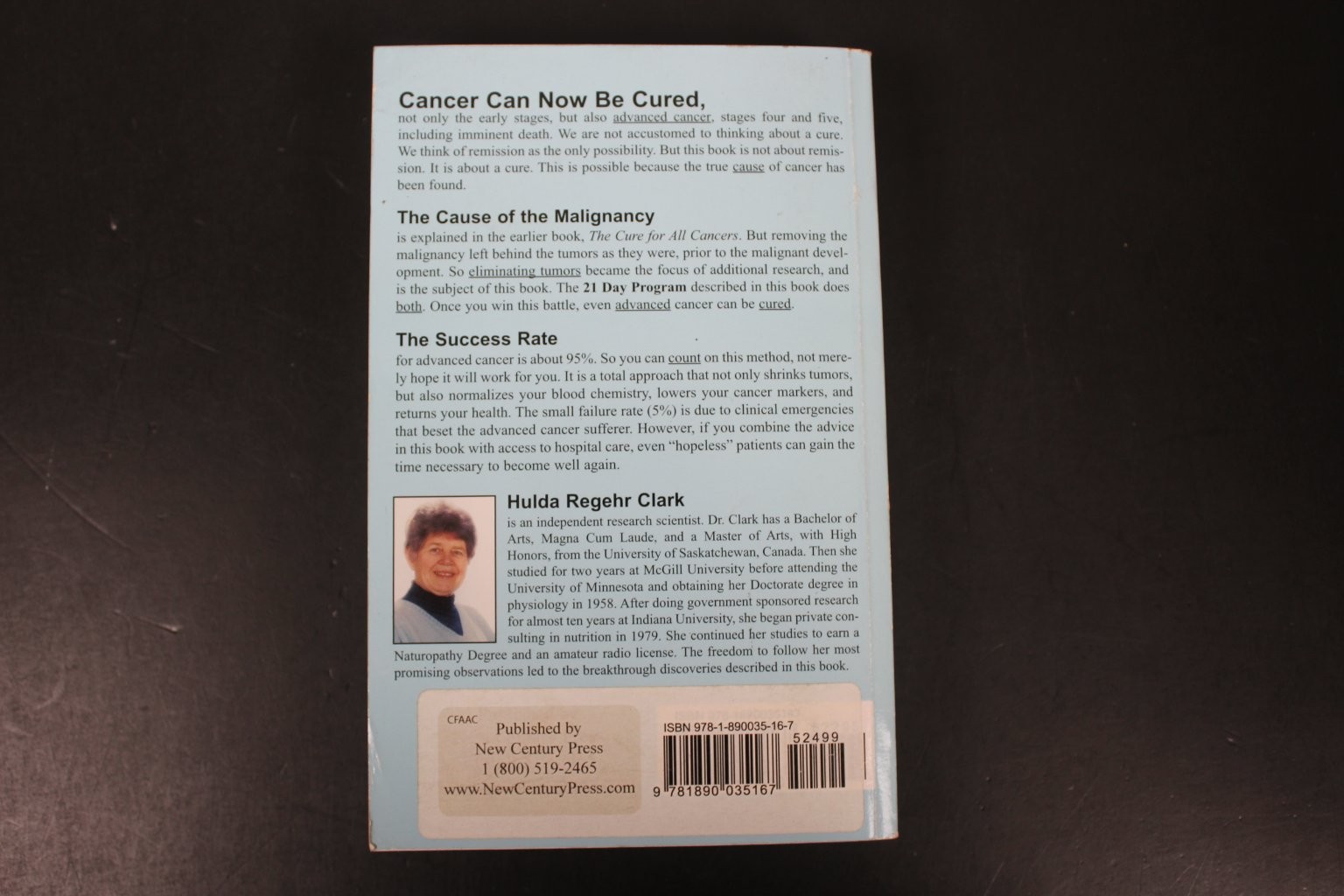 The Cure For All Advanced Cancers Hulda Regehr Clark 1999 Health Wellness New