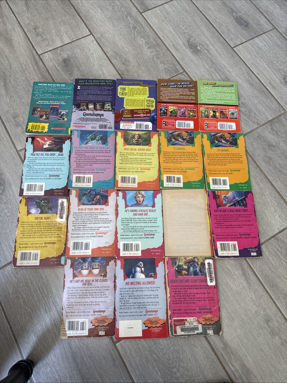 Goosebumps Books Lot Of 18 RL Stine & VHS Tape- see pics/g10