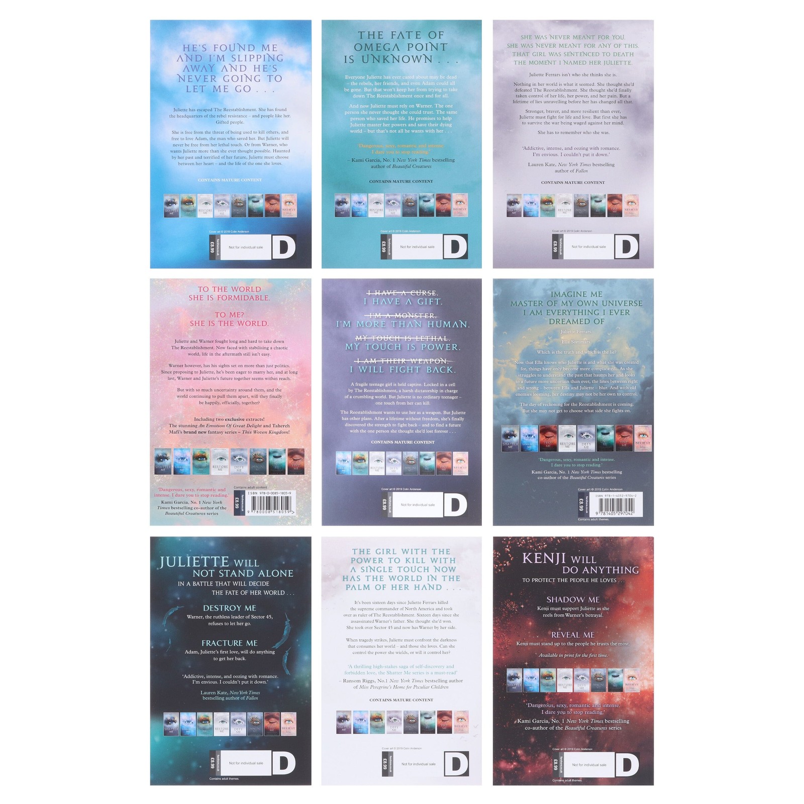 Shatter Me by Tahereh Mafi: 9 Books Complete Set – Age 13+ – Paperback