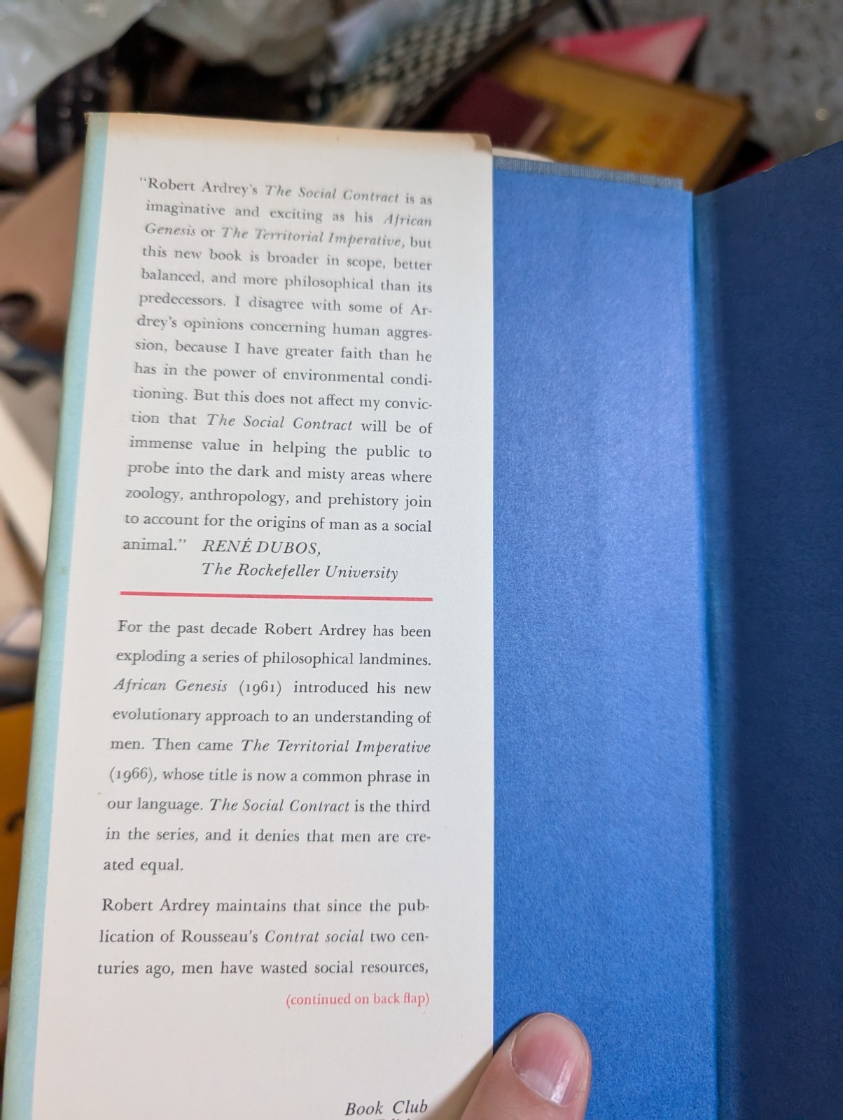 The Social Contract Robert Audrey 1970 Book