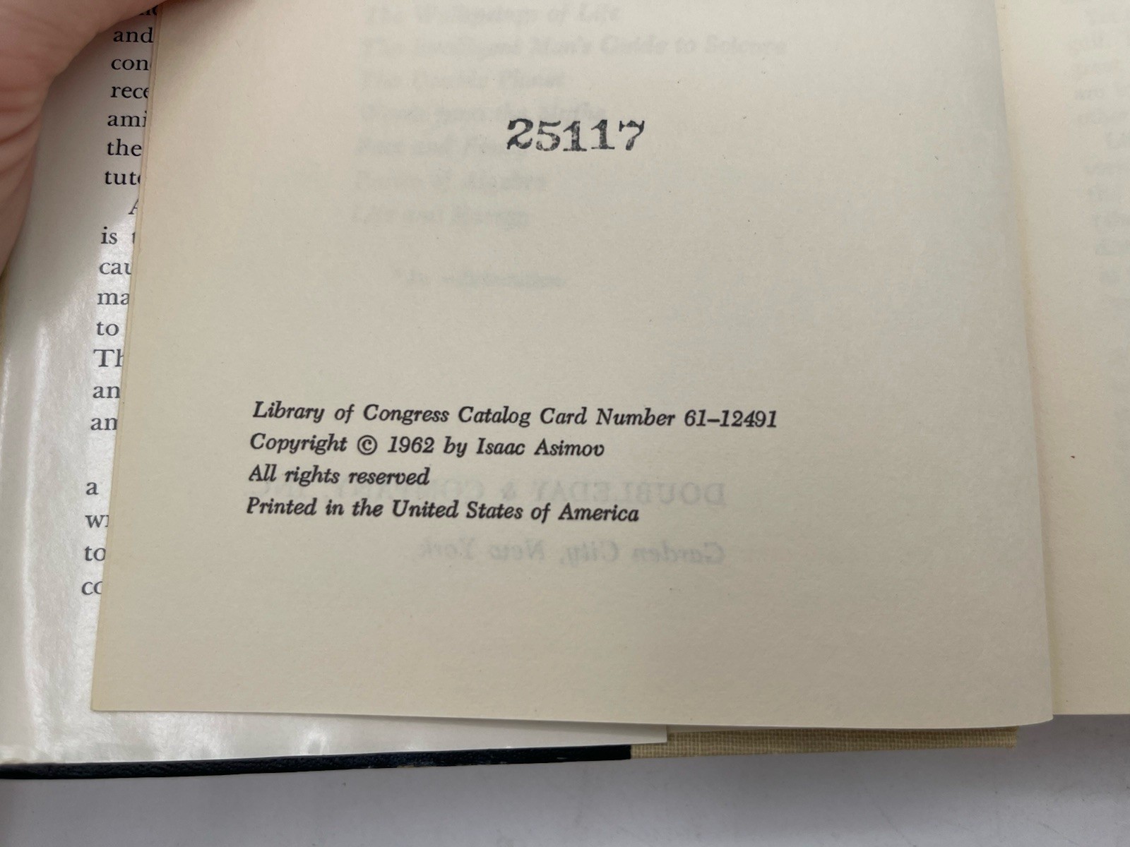 Life and Energy 1962 First Edition by Isaac Asimov Hardcover Dustjacket