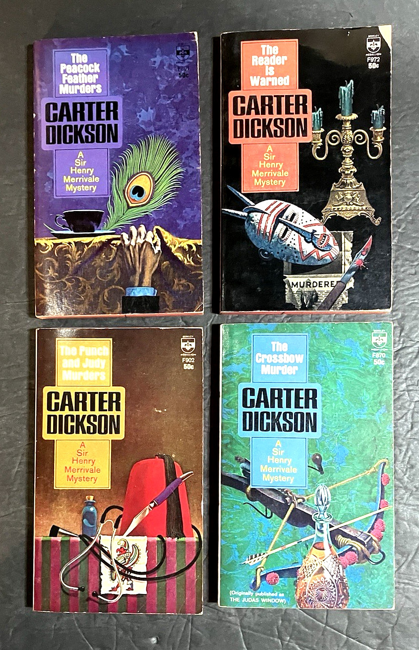 Lot of 4 Sir Henry Merrivale Mysteries Carter Dickson Berkley 1960s Red Edge PBs