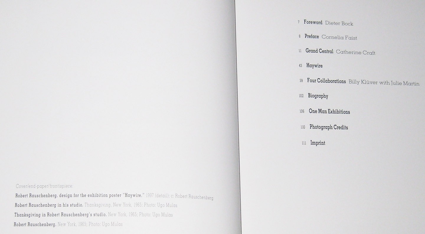 Robert Rauschenberg Haywire hardback book, 7.5 in. X 9.5 in., mint condition