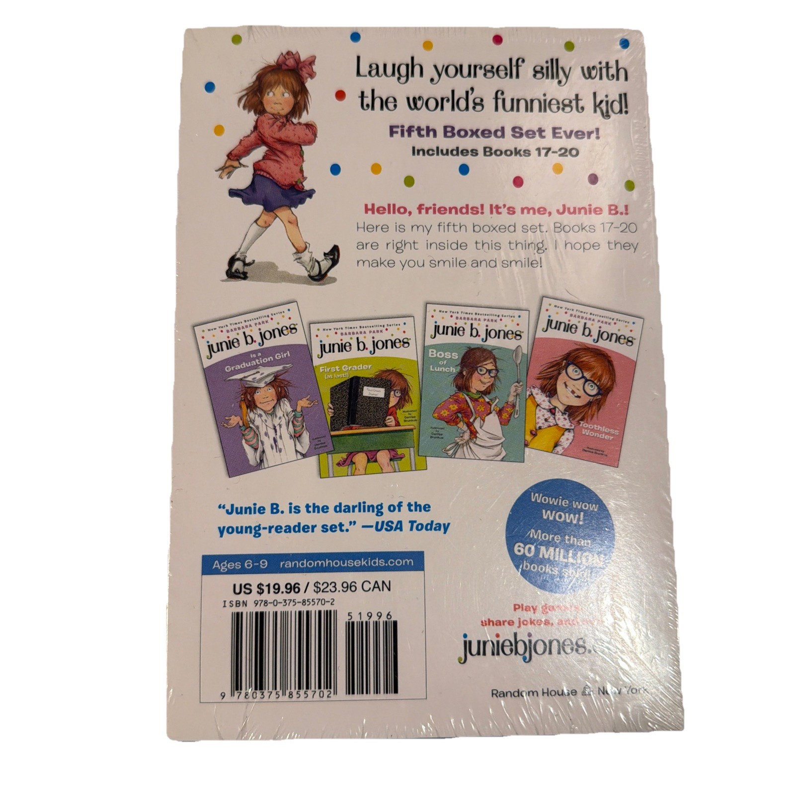 Junie B. Jones Fifth Boxed Set Ever! (Books 17-20) by Barbara Park Ages 6-9 NEW