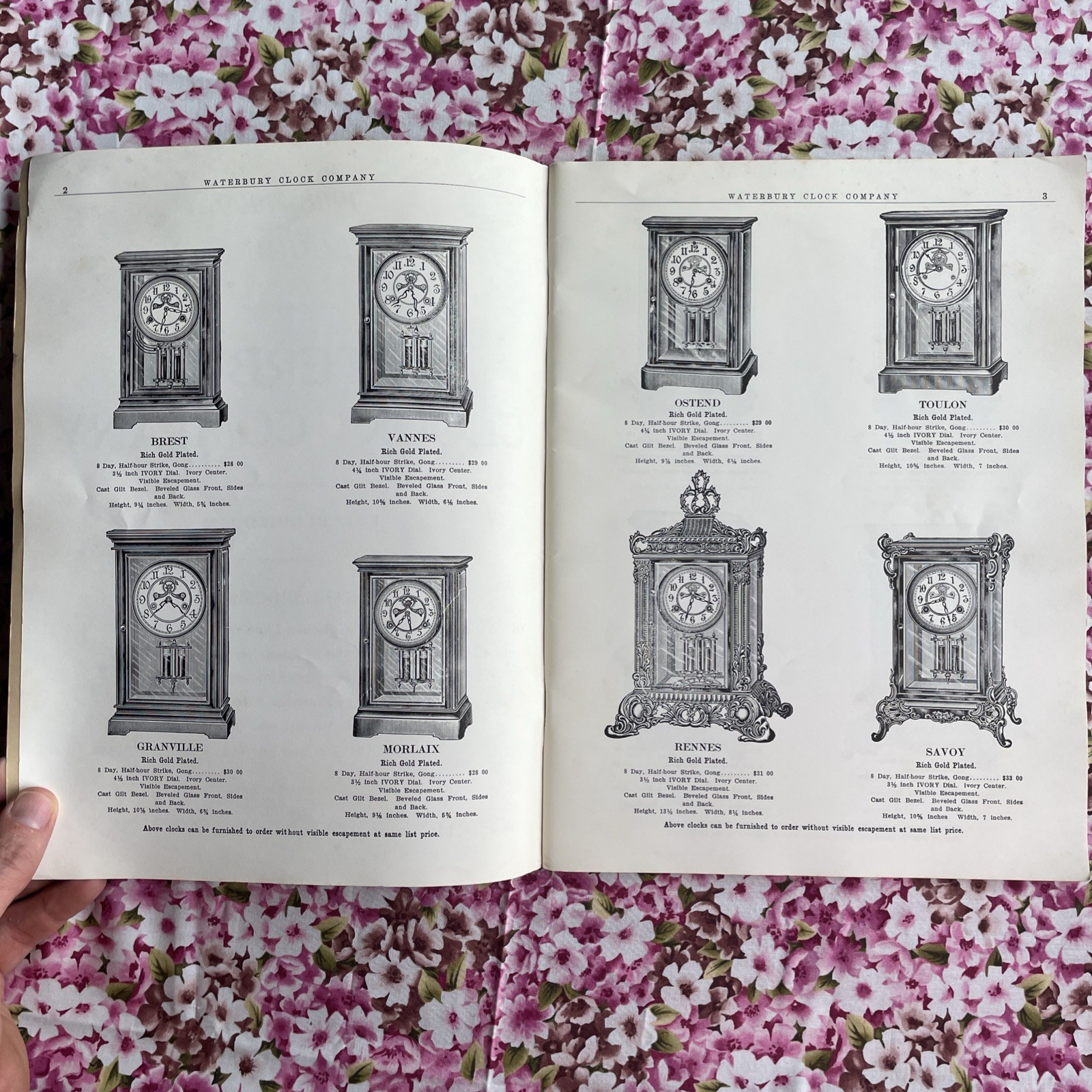 Waterbury Clocks Company ~ Catalogue No. 154 1908-1909 (PB Reprint 88 Pages)
