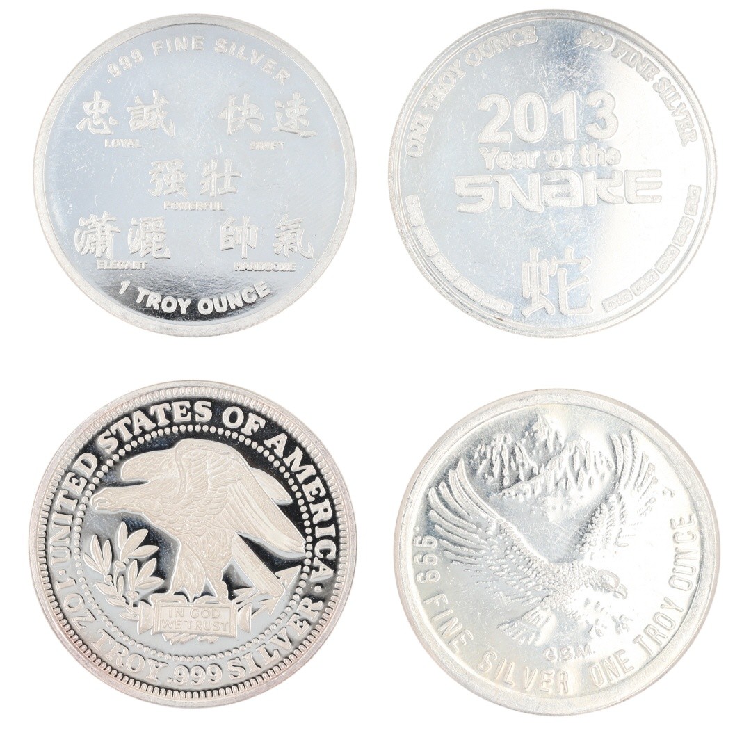 Assorted 1 oz .999 Fine Silver Rounds Variety Collection Set of 11 Rounds