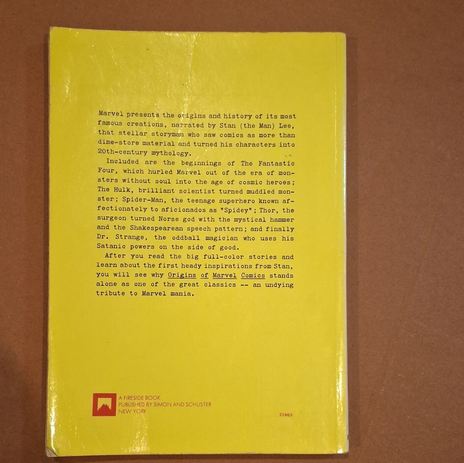 Origins of Marvel Comics Stan Lee (1974) Paperback Illustrated