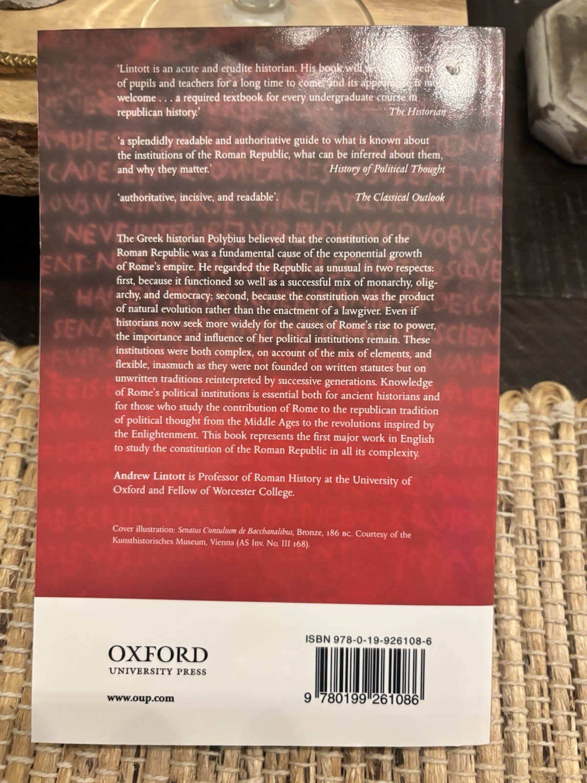 Constitution of the Roman Republic by Andrew Lintott (2003, Uk-Trade Paper)