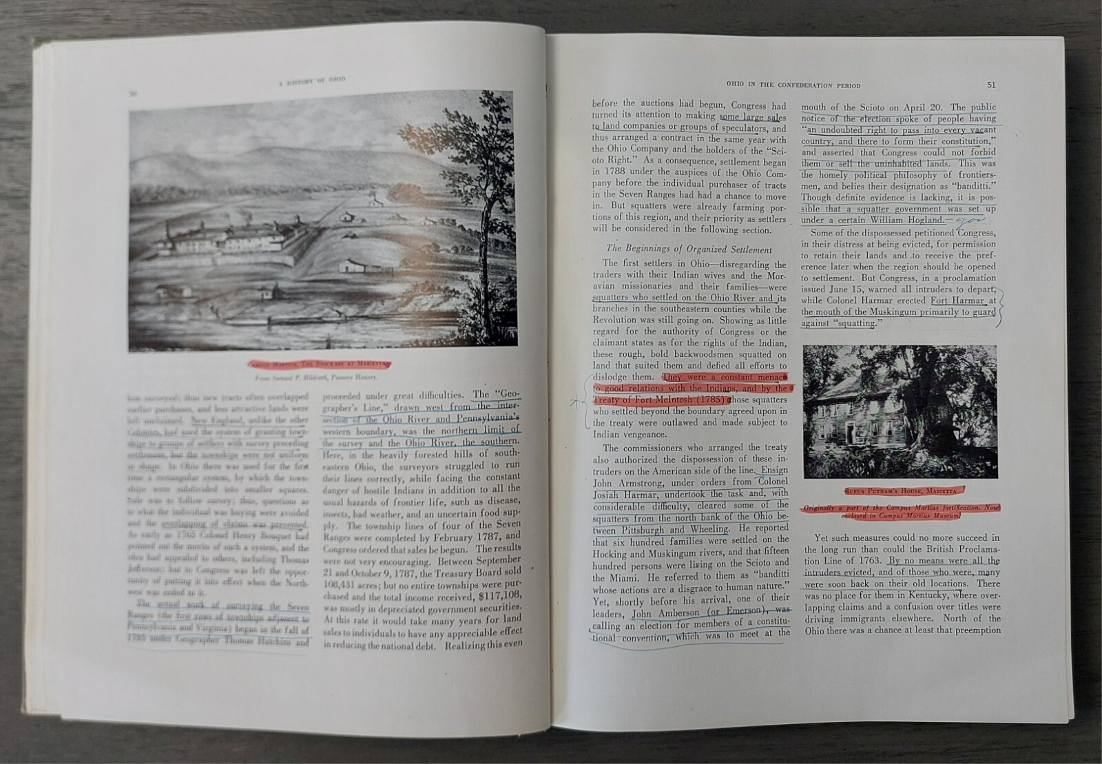 Vintage 1961 „A History of Ohio“ Roseboom/Weisenburger Hardcover