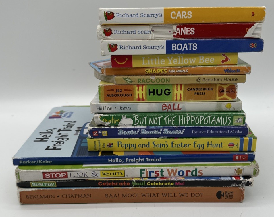 Lot of 15 Board Books Childrens Toddler Preschool Kids Mixed Titles Acceptable