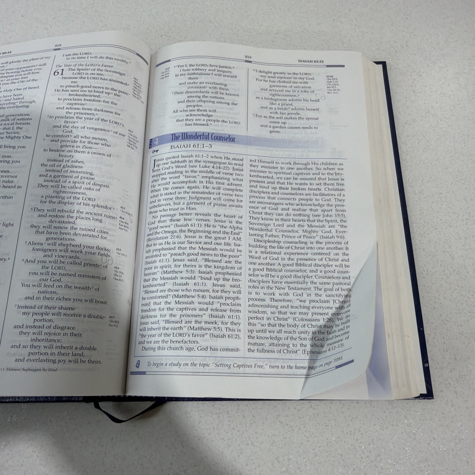Freedom in Christ Bible by Zondervan Staff Blue 2001 Paint Splatter On Book