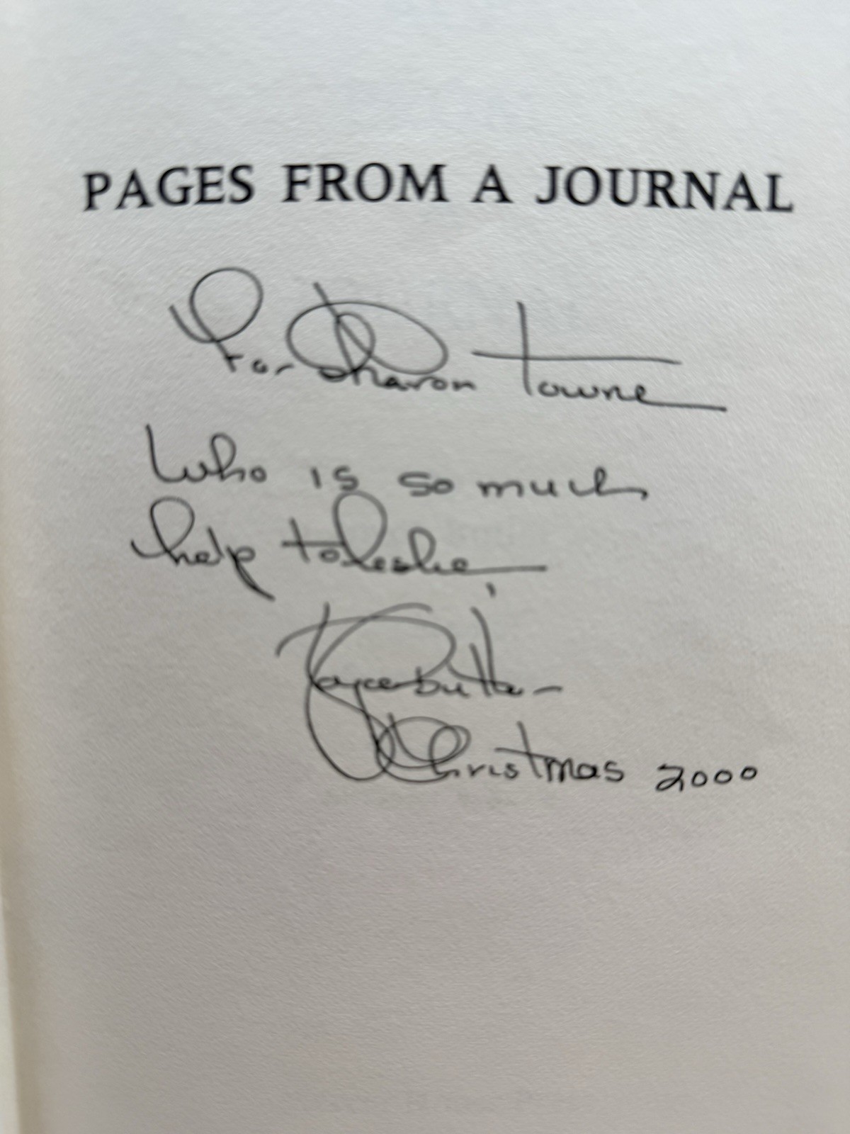 Pages from a Journal Joyce Butler SIGNED 1976 HC/DJ Maine Kennebunk Memoir