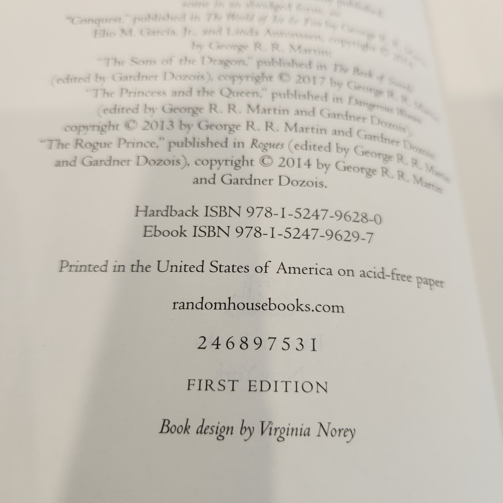 Fire and Blood by George R. R. Martin, 1st Edition Hardcover VGC FREE SHIPPING