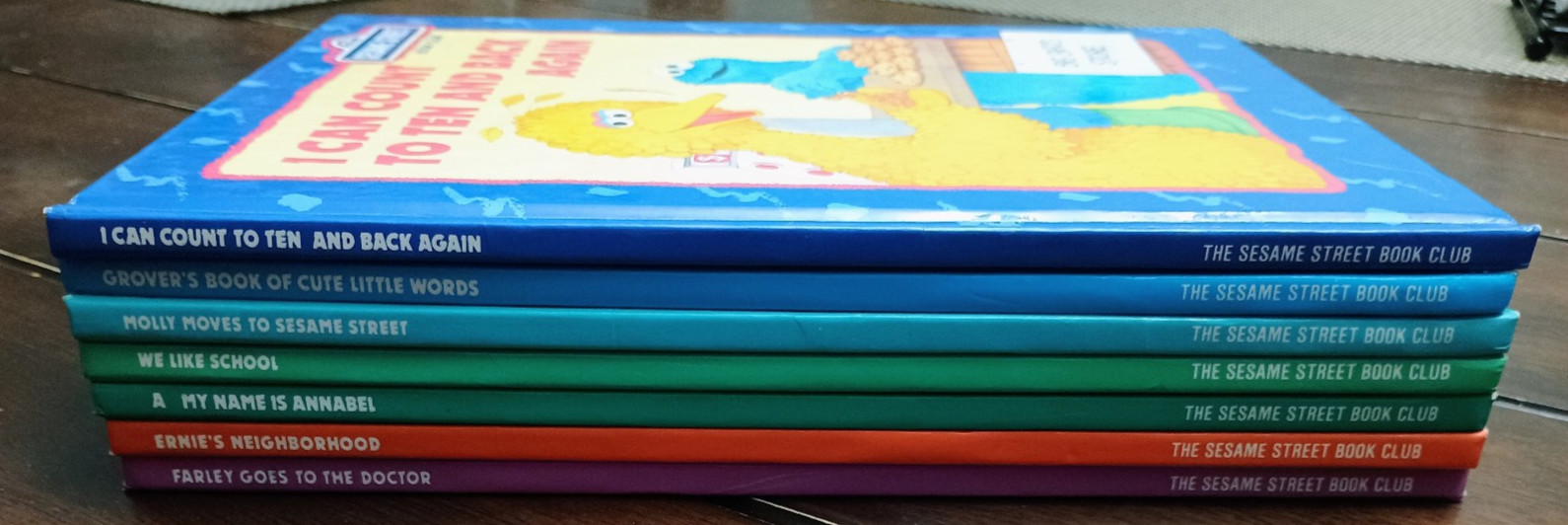 *1992-93* Lot of 7 Sesame Street Book Club Books – Shiny Hardcover – Very Good