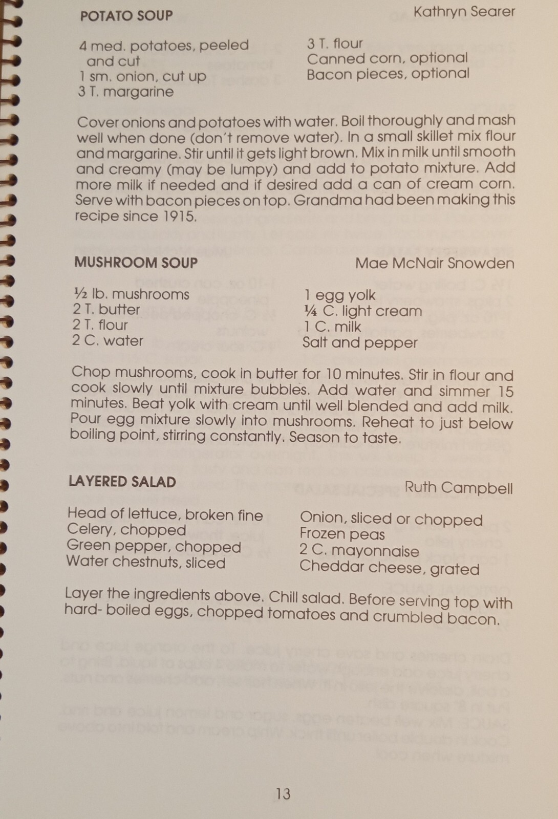 Cookbook „The McNair’s Relative & Friends“ 76 Pages + Household Tips