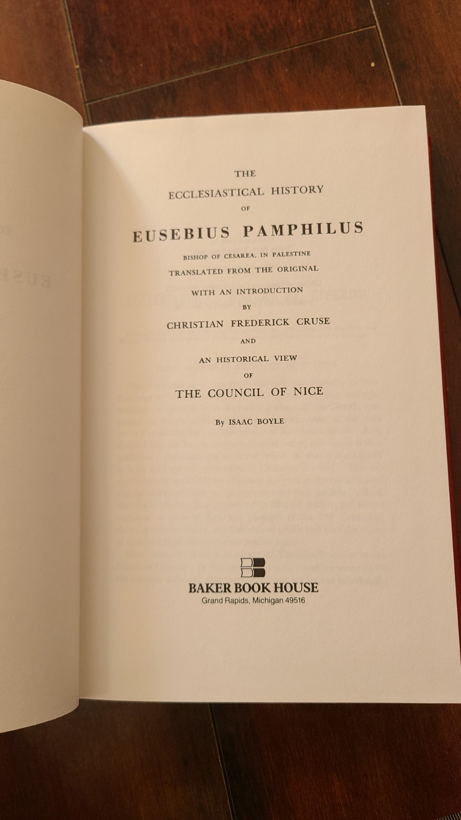 The Ecclesiastical History of Eusebius Pamphilus Baker Book House Hardcover 1992