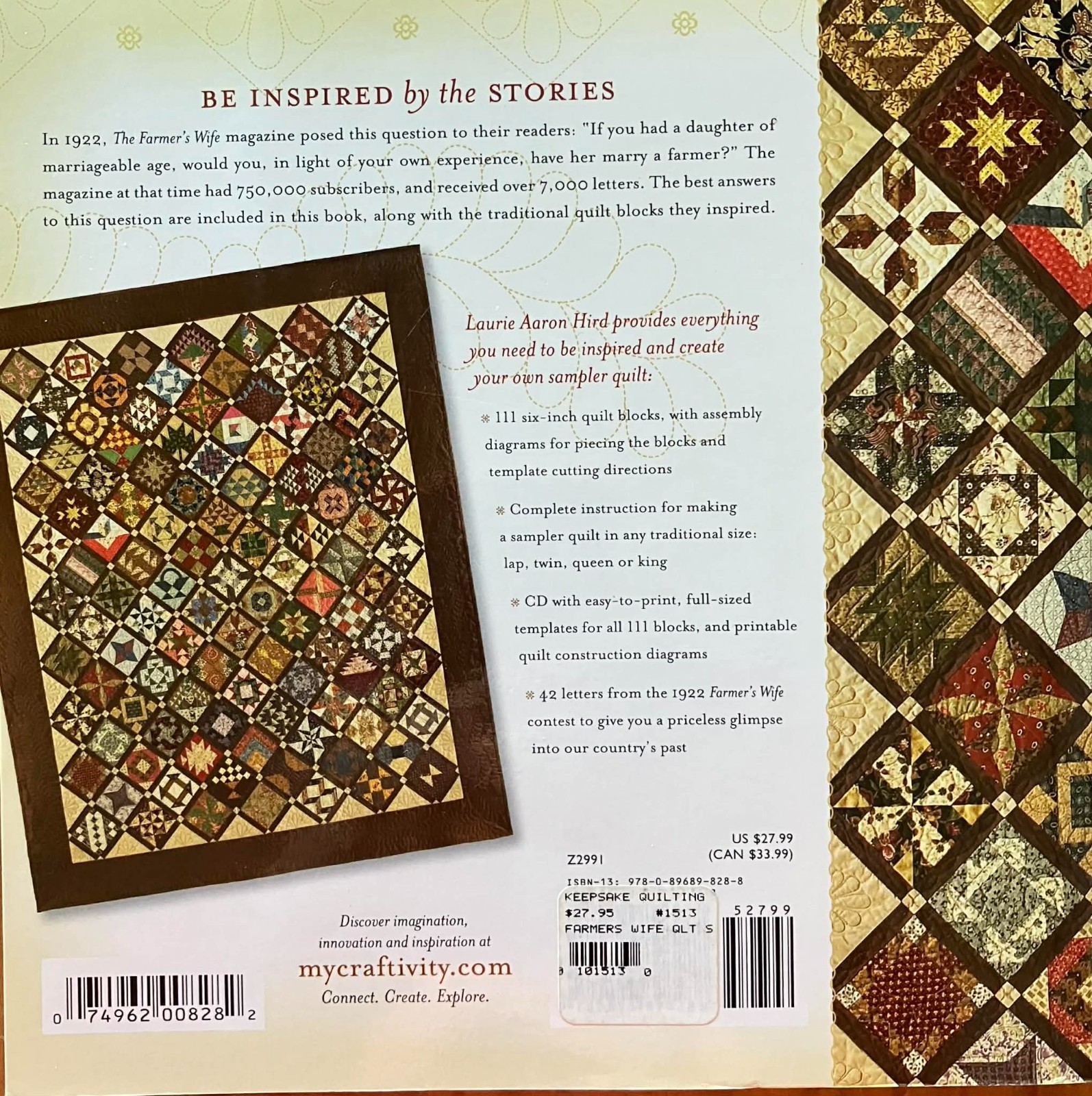 The Farmer’s Wife Sampler Quilt Book Letters from 1920s Farm Wives & Blocks w CD