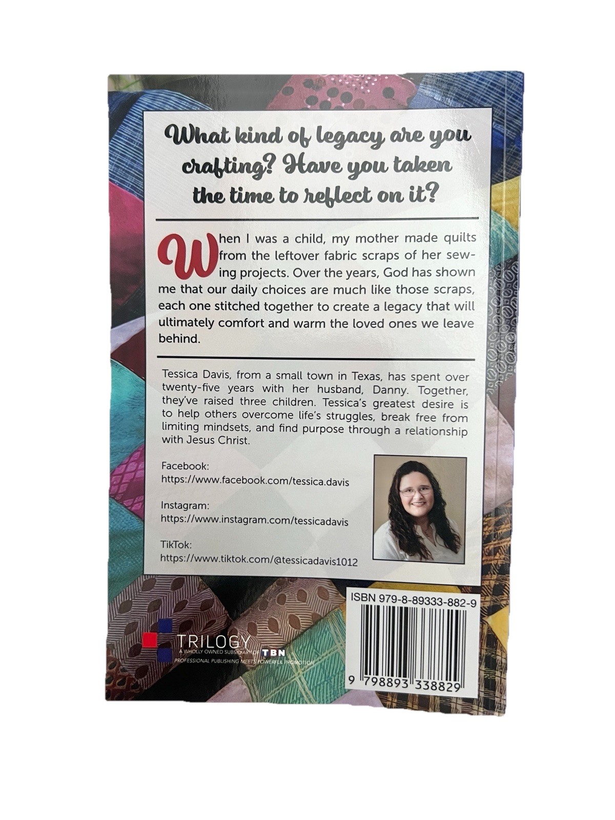 Patchwork of Purpose Book Tessica Davis Legacy Choices Guidance Faith Religion