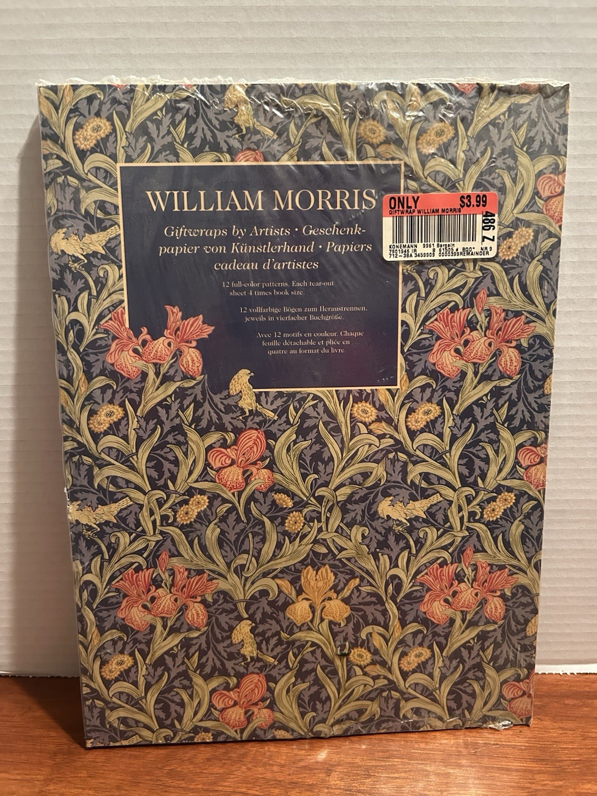 William Morris Giftwraps By Artists 12 Full-Color Patterns Tear-Out Sheets