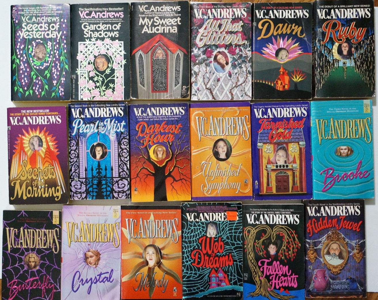 VC Andrews Book Lot of 19 Vintage Gothic Horror Romance Novels Paperback V.C.