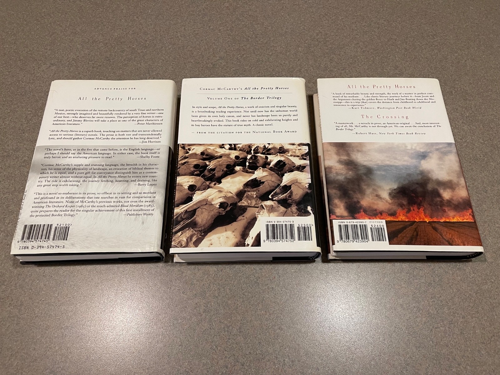 The Border Trilogy by Cormac McCarthy (Complete 1st Edition Hardcover Set Lot)
