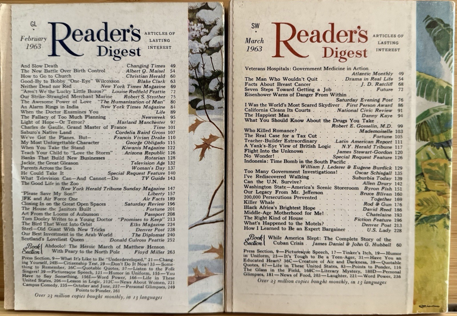 1963 February March READER’S DIGEST MAGAZINE Vintage Ageless Fun Short Stories