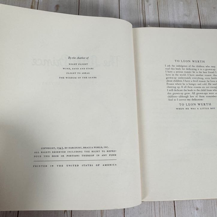 Vintage The Little Prince Antoine de Saint-Exupéry 1943 Illustrated Classic