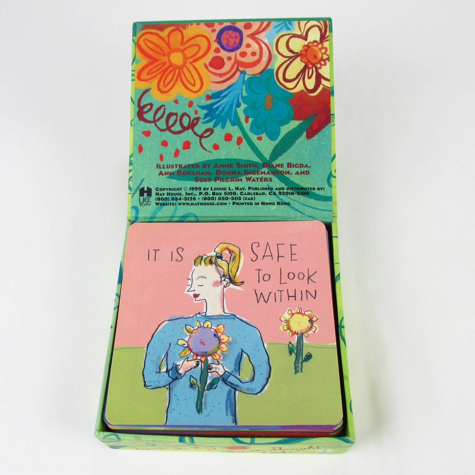 Power Thought Cards- Louise Hay, 64 card deck- Positive Affirmations 4″x4″