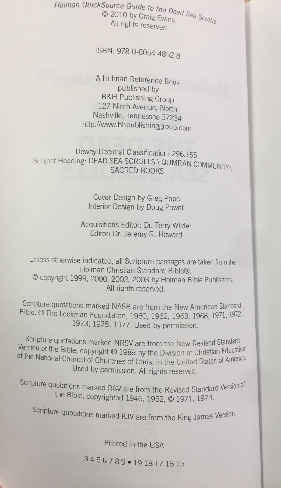 Holman QuickSource Guide to the Dead Sea Scrolls – Paperback – VERY GOOD