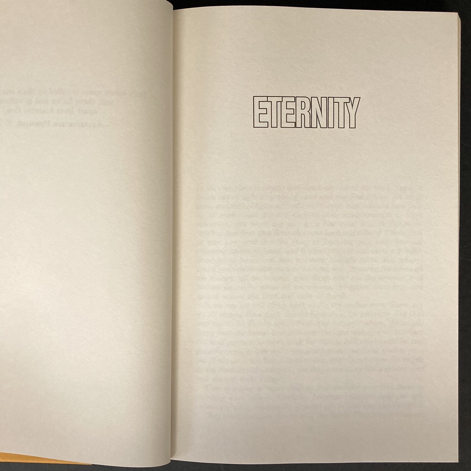 Eternity by Greg Bear (1988, HCDJ) Original price sticker, 398 pages, EUC