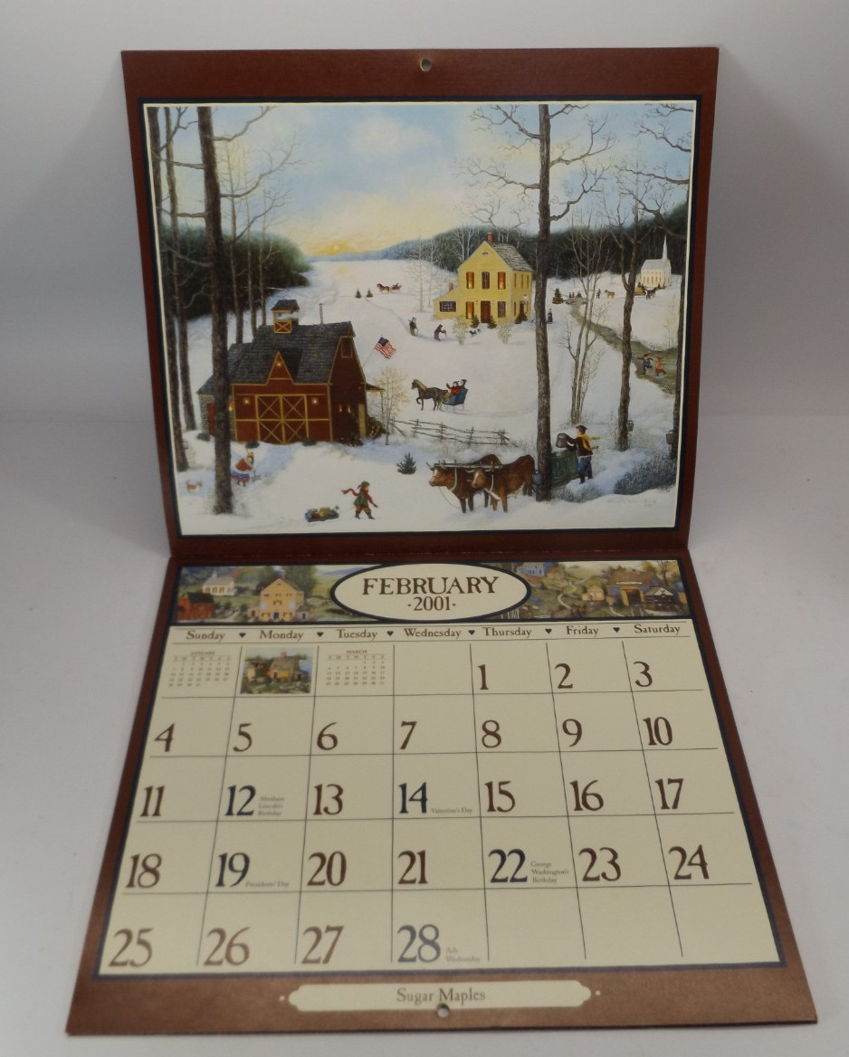 Calendar Lang Folk Art 2001 by Lang Inc. – Lang Holdings – See Description