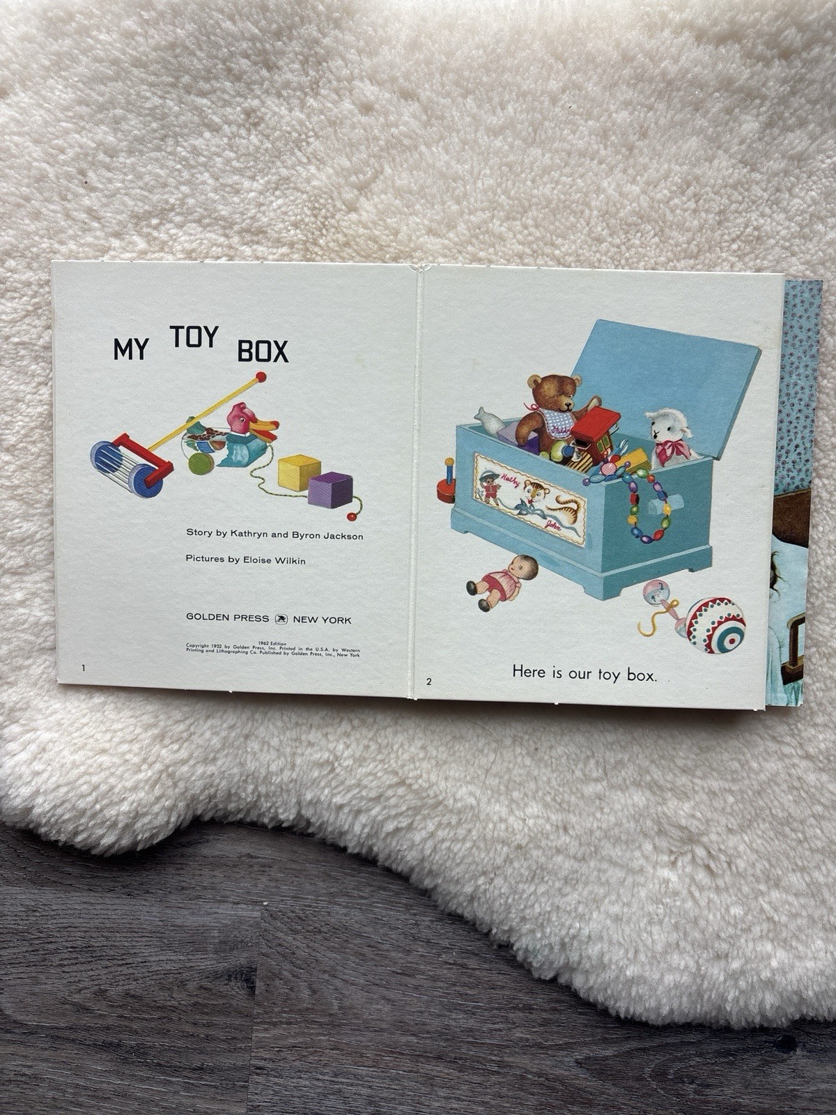 Rare Eloise Wilkin Illustrated My Toy Box, A Golden Panorama Book, Vintage 1960s