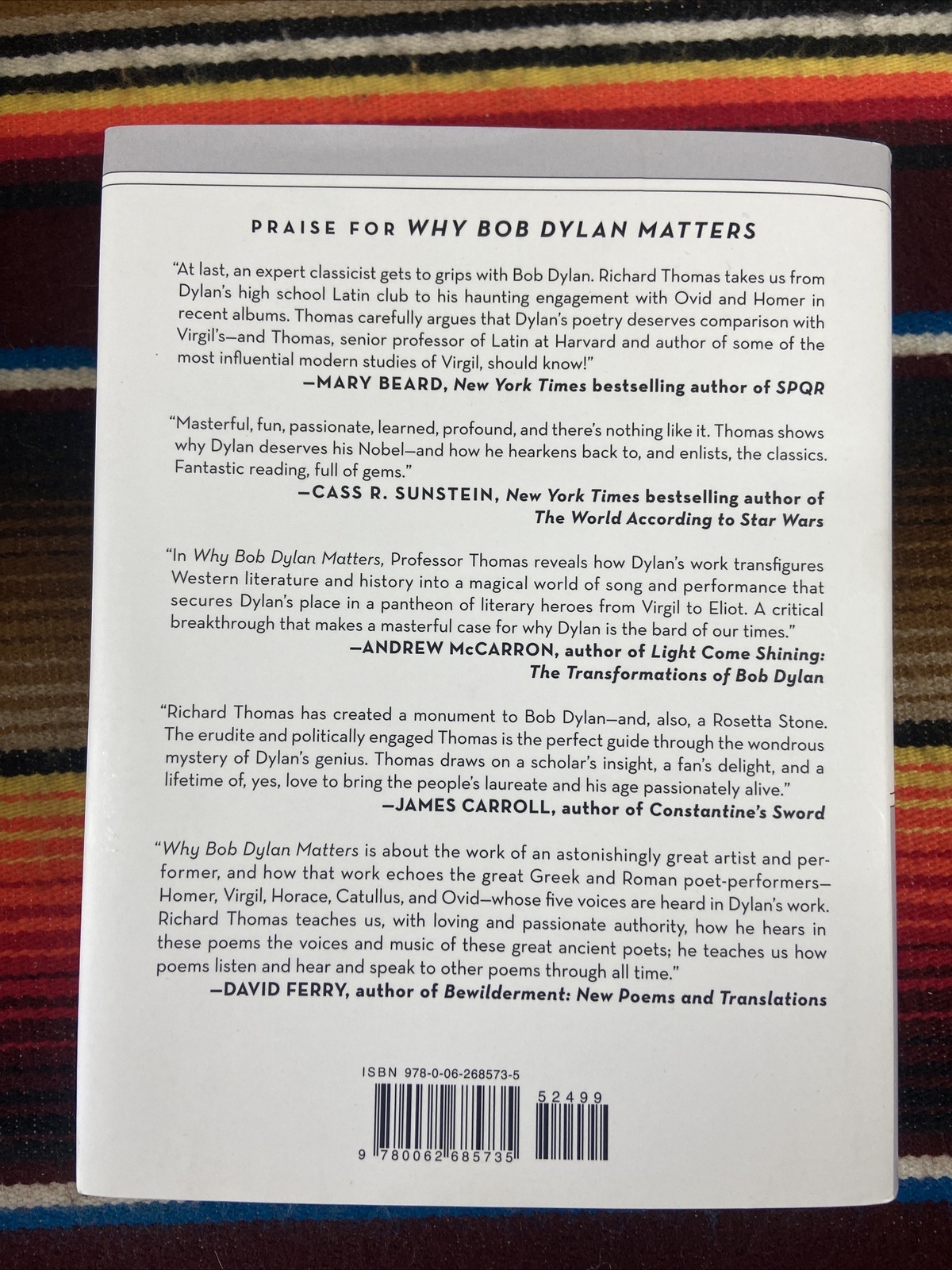 Why Bob Dylan Matters HC Richard F Thomas Hardcover Dey St