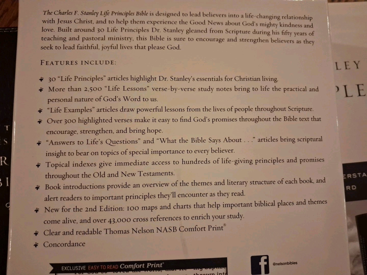NASB Charles Stanley Life Principles Bible ~Retail $80 BLACK LEATHER SOFT 2nd Ed