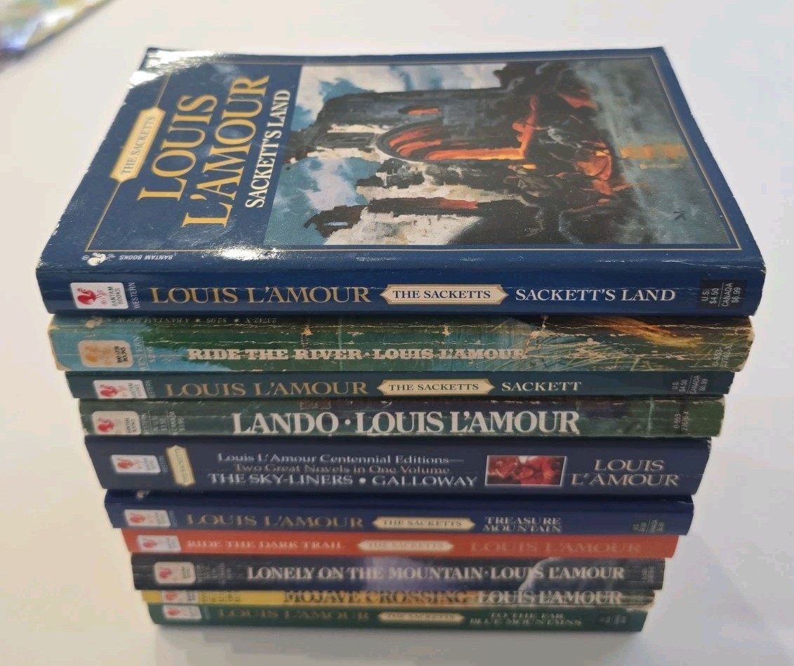 Lot of Ten (10) Sackett series Louis L’amour paperback USED Bantam Books Mixed