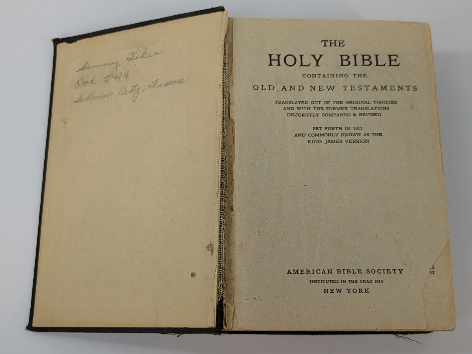 ✝️Holy Bible Hardback American Bible Society 1962? King James KJV Compact