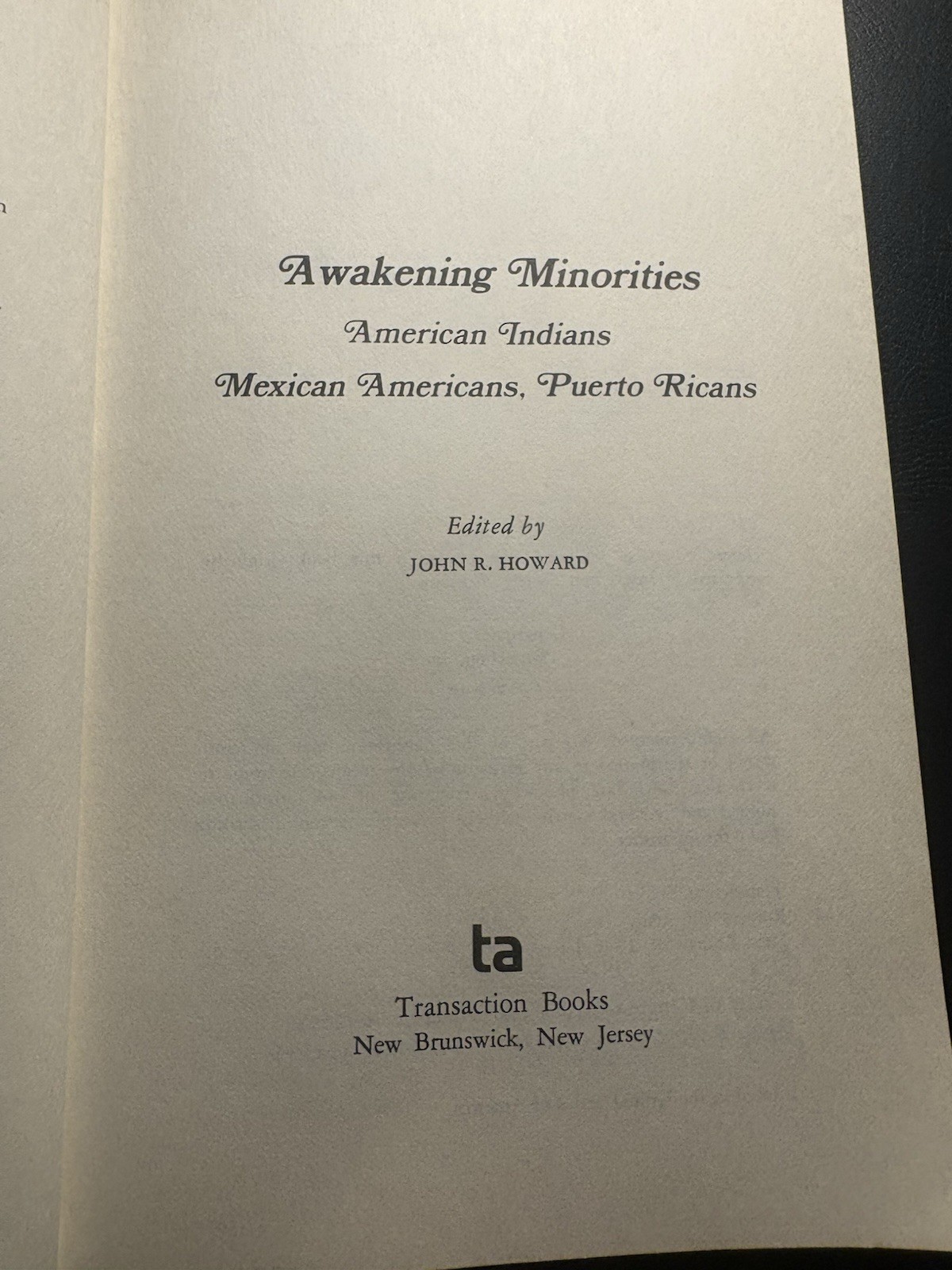 Awakening Minorities 1970 PB Chicano Native Puerto Rican