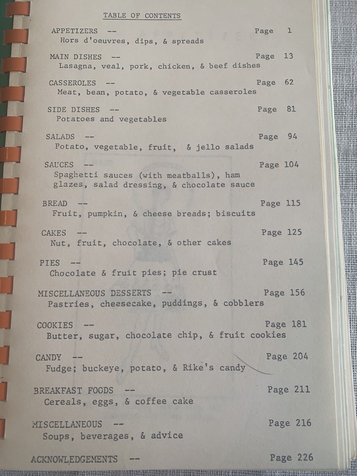 Vintage Social Club Community Cookbook 1974 Edition with 228 Pages