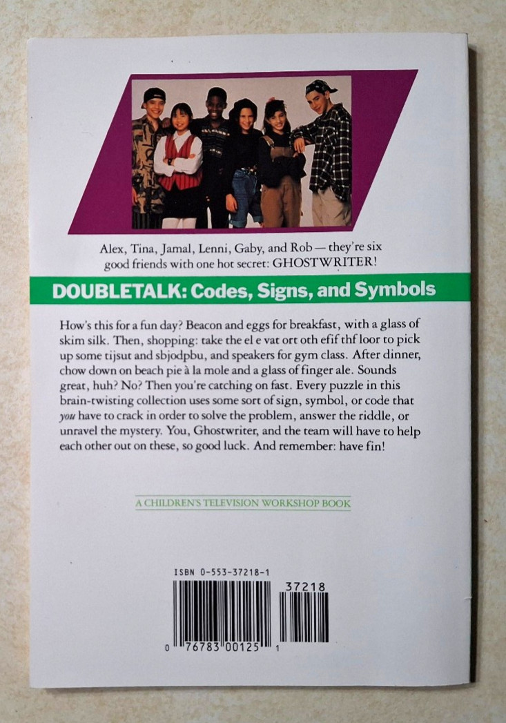Ghostwriter Doubletalk Activity Book UNUSED PBS Paperback TV Show 1990s Vintage
