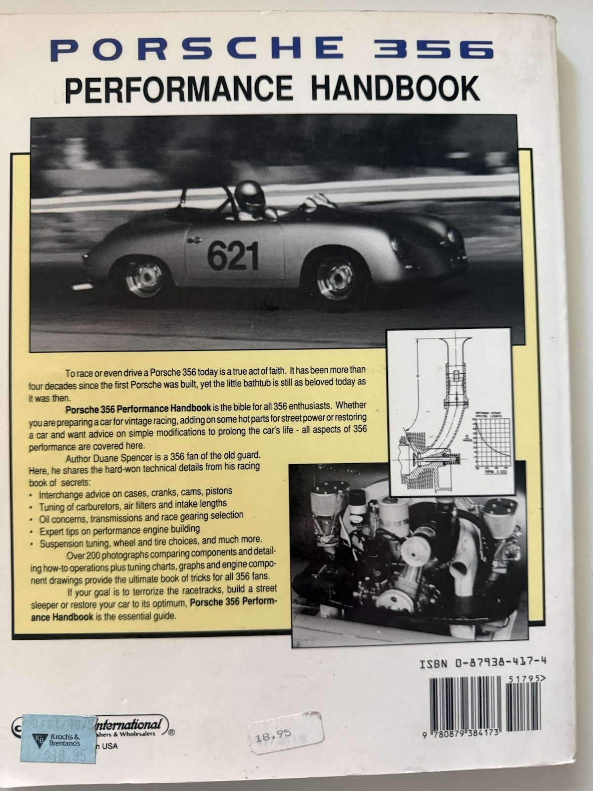 Porsche 356 Performance Handbook by Duane R. Spencer 1990