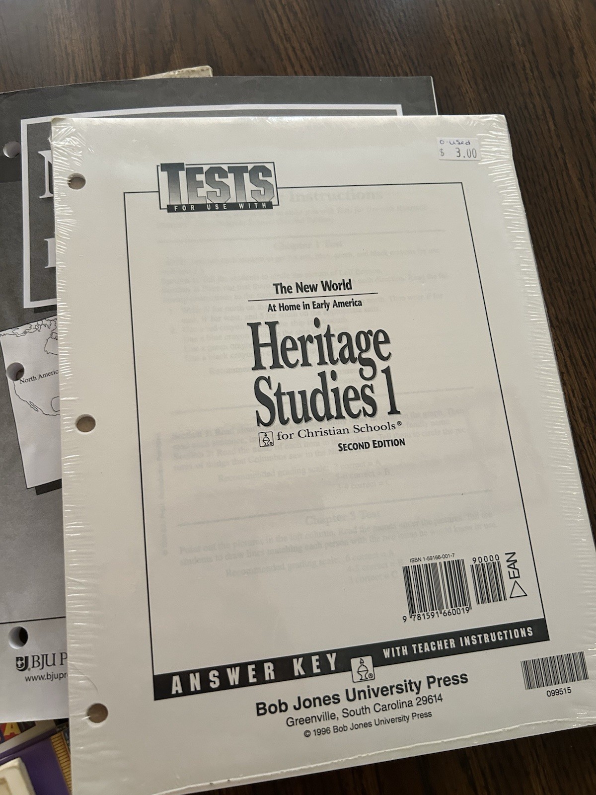 Bob Jones University BJU Heritage Studies 1 Curriculum set the New world 3 books