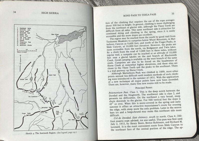 Mountaineer’s Guide to High Sierra 1972 Totebook; Hervey Voge, Smatko; 356 pages