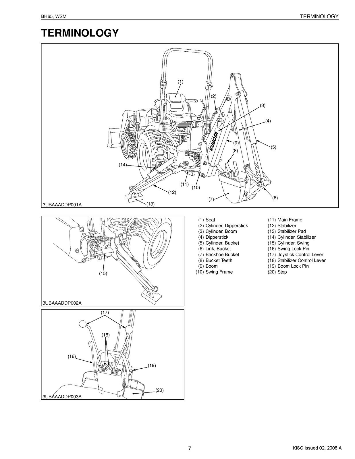 KUBOTA BH65 Backhoe Workshop Manual 2008 – STEEL LOOP SECURED – STURDY COVERS